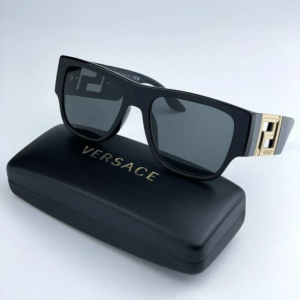 NEW Versace VE4403 GB1/87 Black Grey Square Unisex Sunglasses
